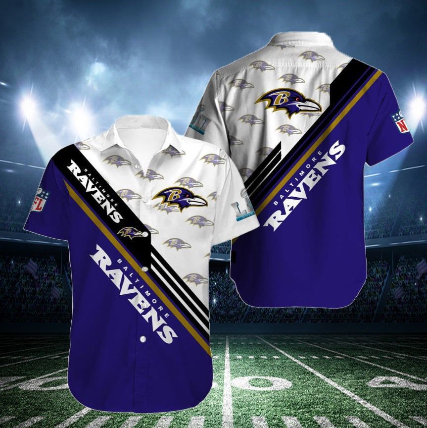 Baltimore Ravens Nfl Hawaiian Summer Shirt, Baltimore Ravens  Summer Shirt,  Baltimore Ravens Nfl Fan Hawaiian Shirt Short K176H12