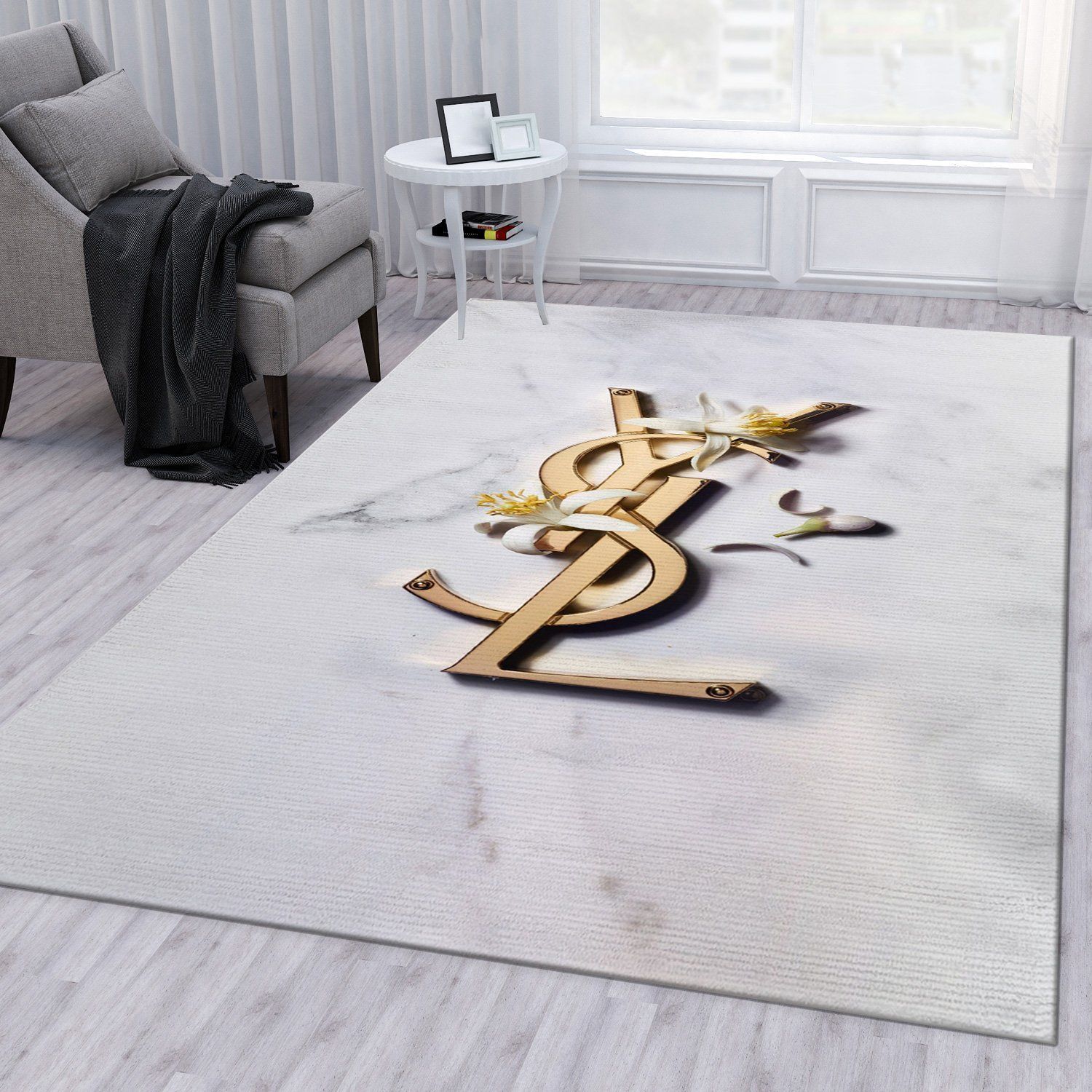 Yves Saint Laurent V7 Fashion Brand Living Room Rug Family Gift Decor Area Rug For Living Room Bedroom Rug Home Decor