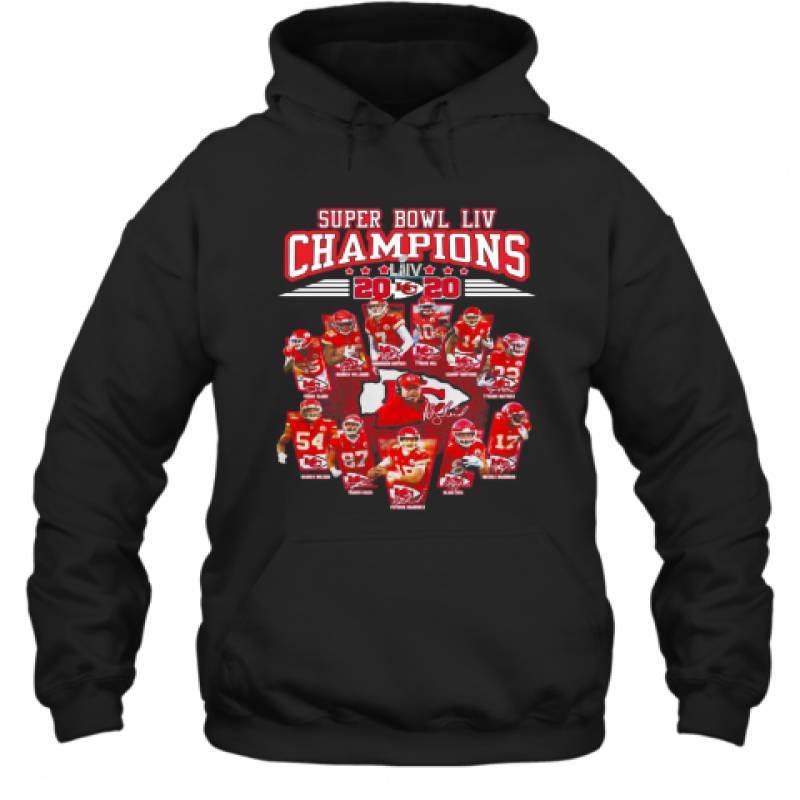 Super Bowl LIV Champions 2020 Kansas City Chiefs Signatures Hoodie