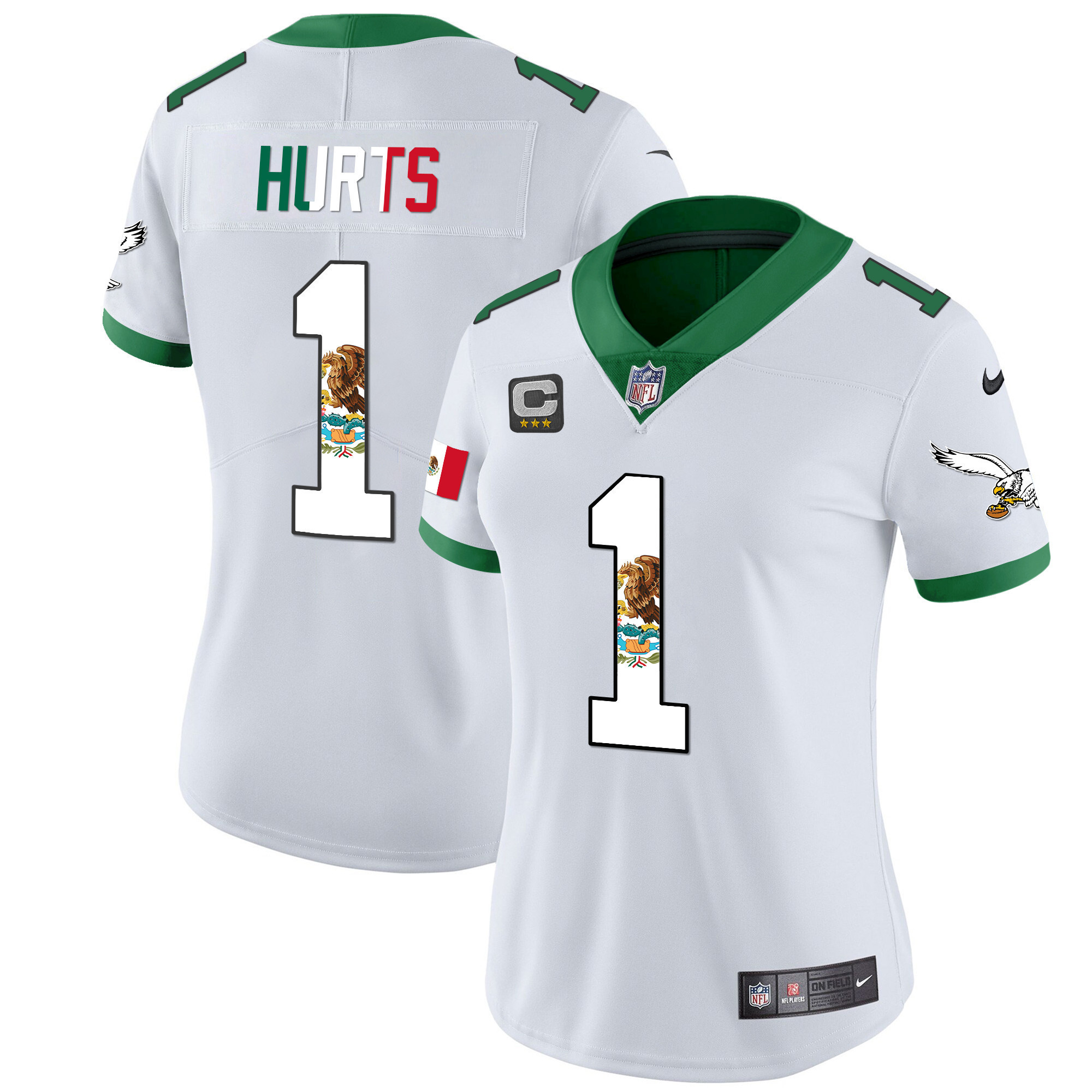 Women’S Eagles Mexico Gold & Kelly Vapor Jersey – All Stitched