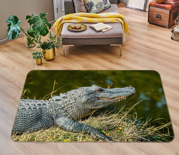 3D Crocodile Animals Photo Area Rug Home Decor