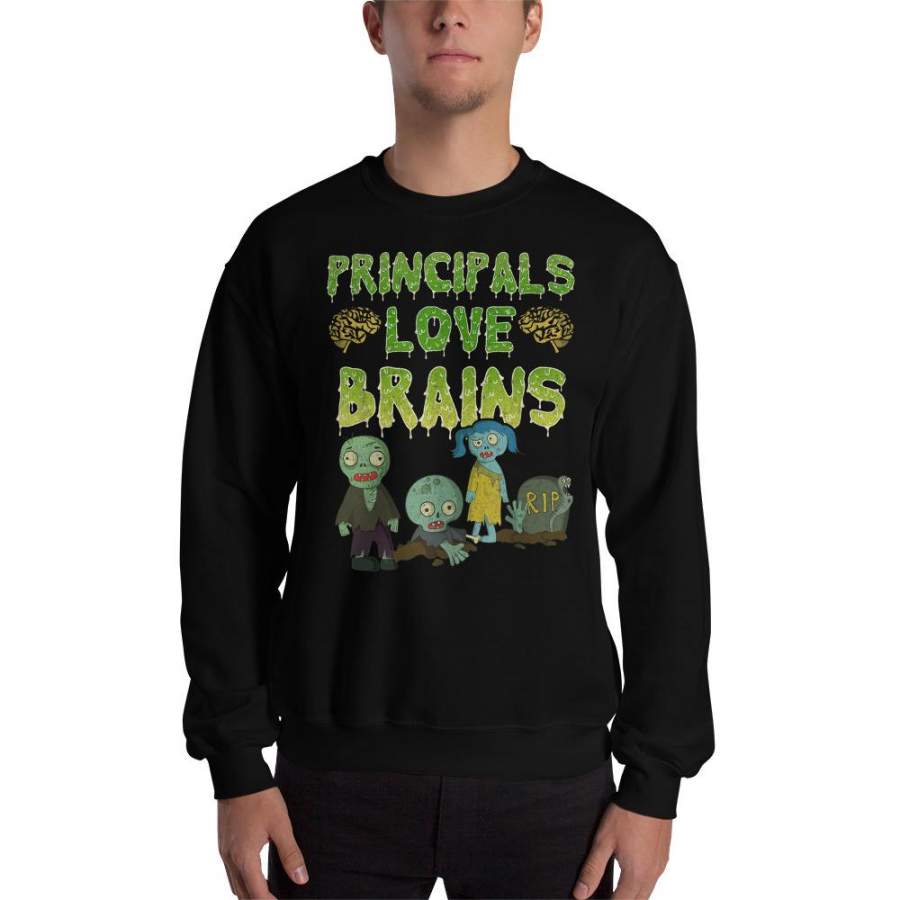 Zombie Principals Love Brains Halloween Sweatshirt