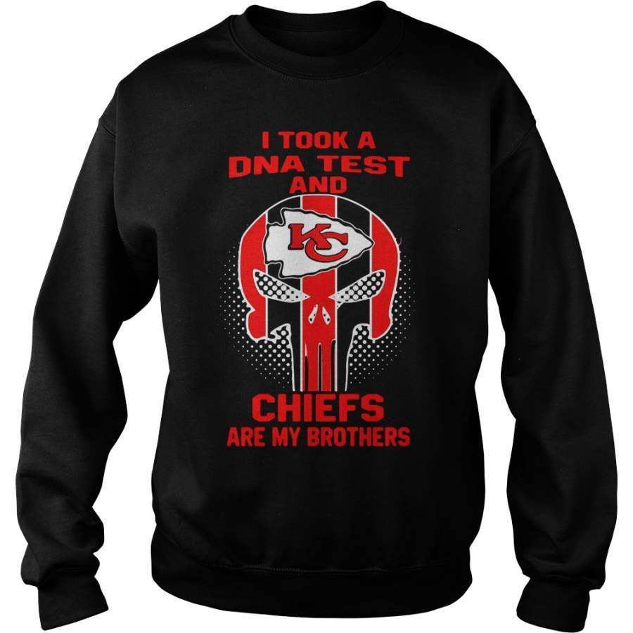 Skull I took a DNA test and Kansas City Chiefs are my brothers Sweatshirt