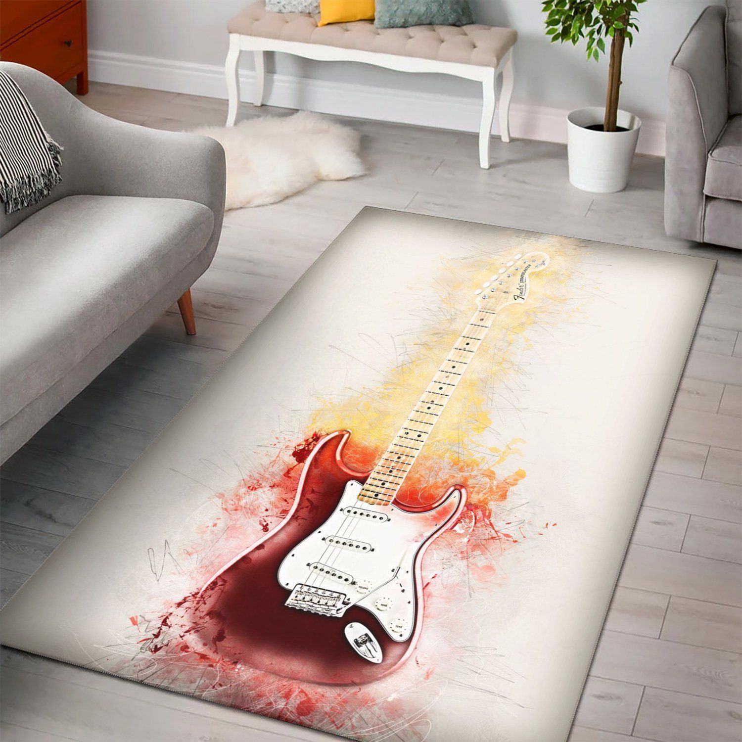 Yngwie Malmsteen Printing Instrument Rug Kitchen Rug Home Decor