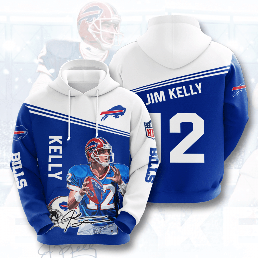 Jim Kelly Buffalo Bills Buffalo Bills 67 Unisex 3D Hoodie Gift For Fans