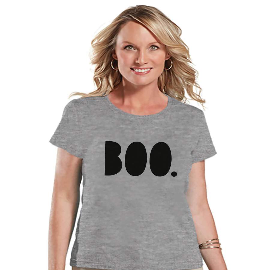 Women's Halloween Shirt - Boo Halloween Shirt - Ladies Halloween Party Shirt - Adult Halloween Costumes - Grey Halloween Shirt - Boo Bold x Halloween costumes 2024