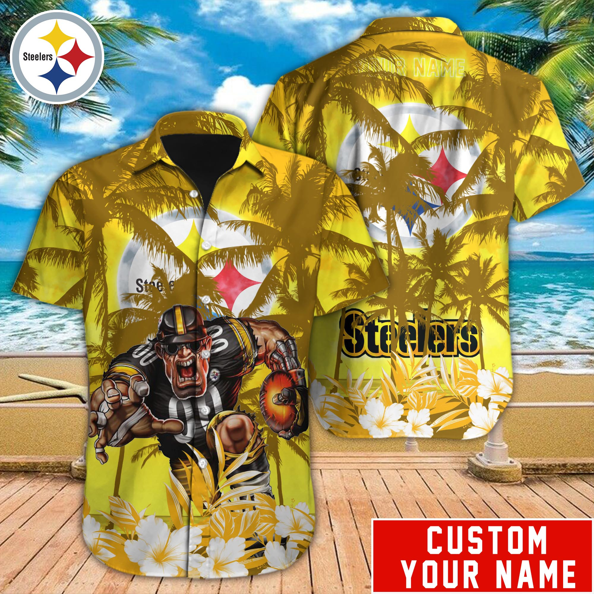 Pittsburgh Steelers Nfl-Hawaiian Shirt Custom M-40433