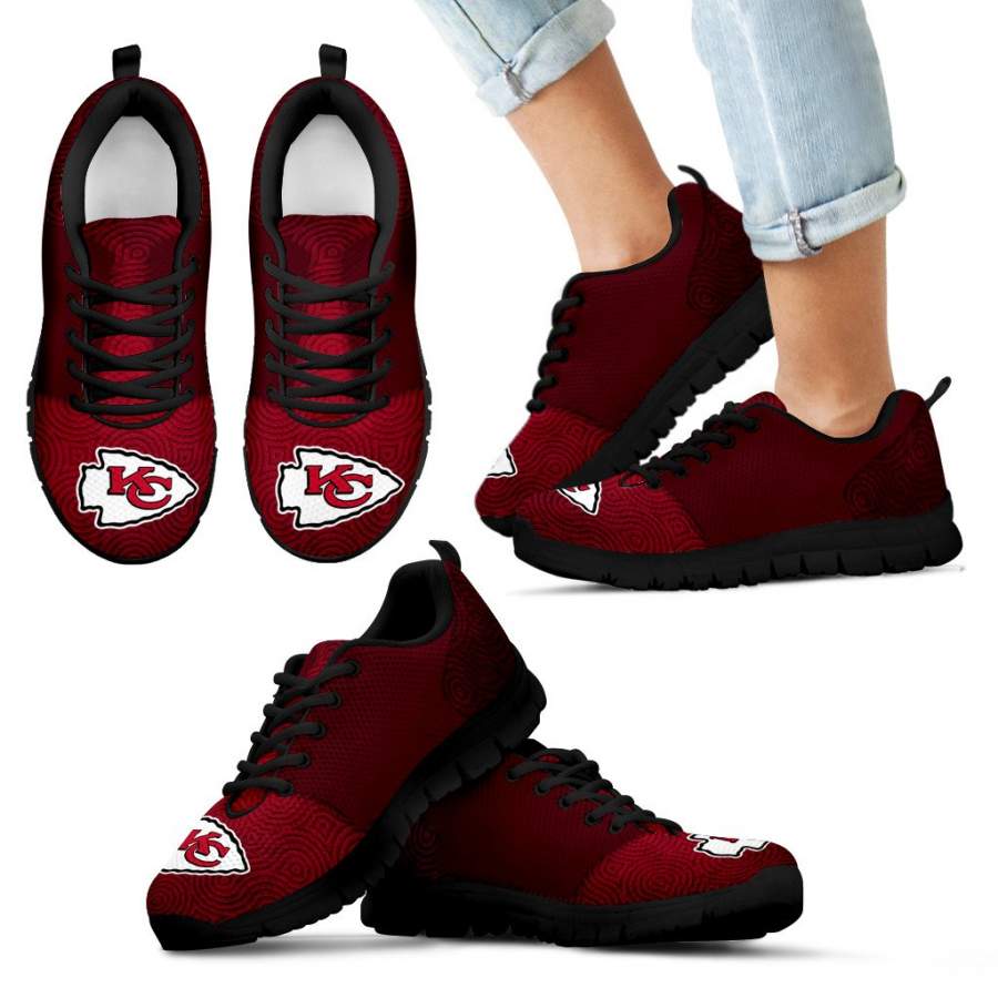 Seamless Line Magical Wave Beautiful Kansas City Chiefs Sneakers