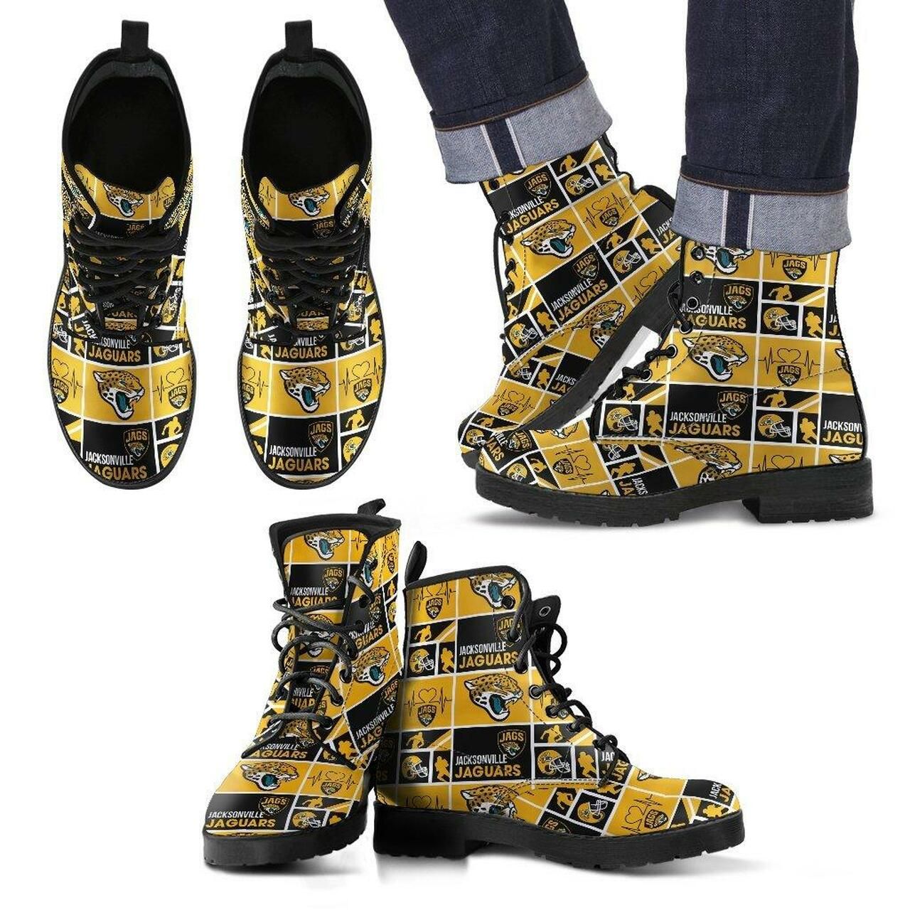 Jacksonville Jaguars Leather Boots Fashion Women Boots Shoes Shoes4022