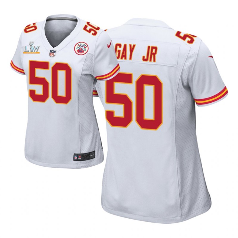 Women’S Kansas City Chiefs #50 Willie Gay Jr. White Super Bowl Lv Game Jersey