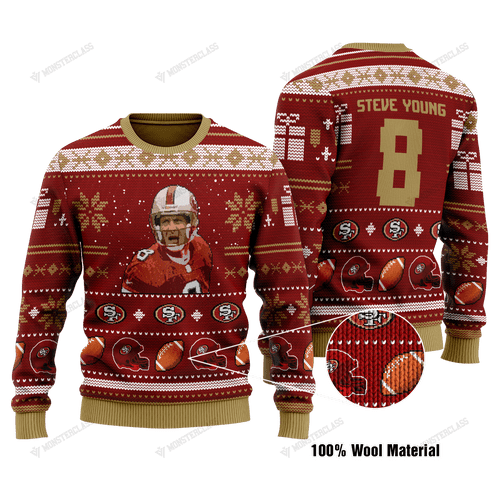 Steve Young 8 San Francisco 49Ers Nfl Christmas Sweater