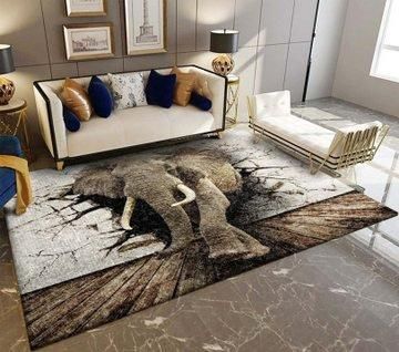 3D Elephant Area Rug Animal Print Floor Sn51153 Rug Carpet Area Rug For Living Room Bedroom Rug Home Decor