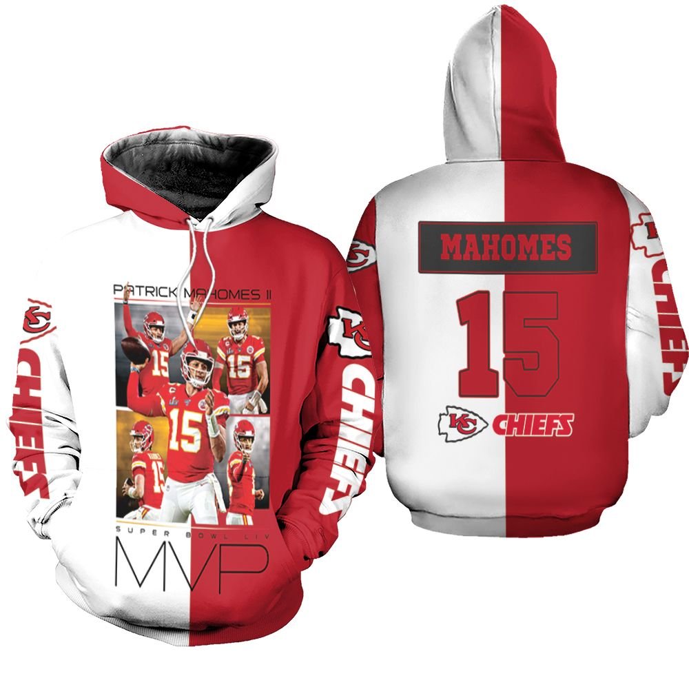 Kansas City Chiefs Patrick Mahomes 15 Most Valuable Player MVP Super Bowl LIV Hoodie