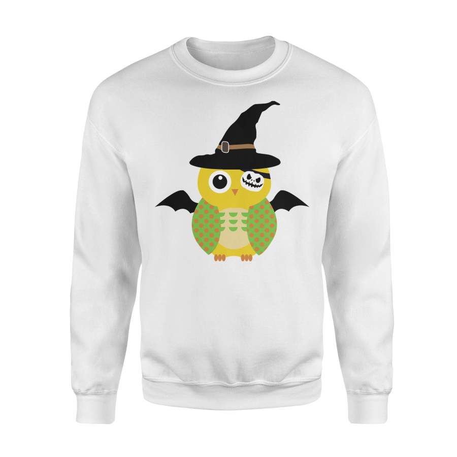 Happy Halloween Cute Owl With Witch Hat Halloween Sweatshirt