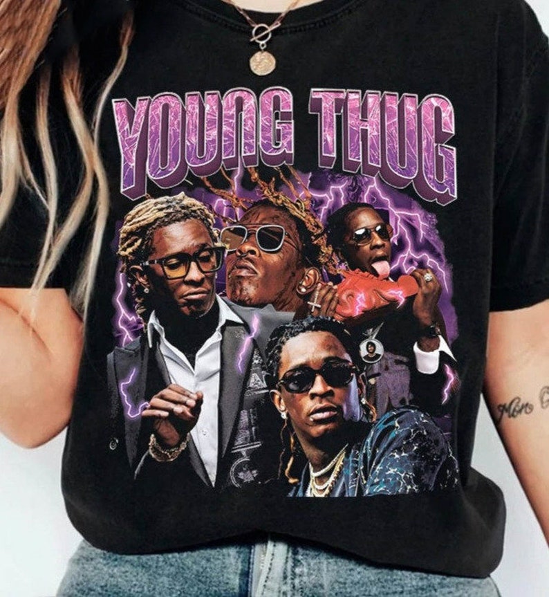 Young Thug Retro Shirt, Music Rap Singer Shirt, Travis Scott Tee, Dennis Rodman, Kanye West, Young Thug, Travis Scott Influence