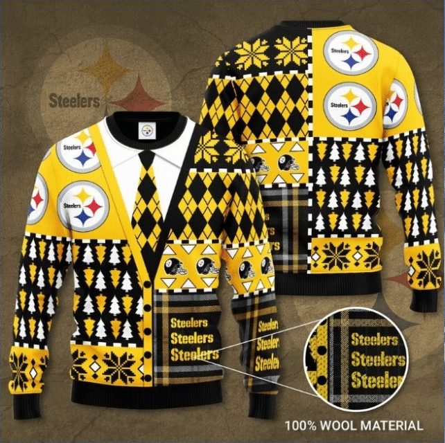 Pittsburgh Steelers Suit Golden Gift For Fan Ugly Wool Sweater Christmas