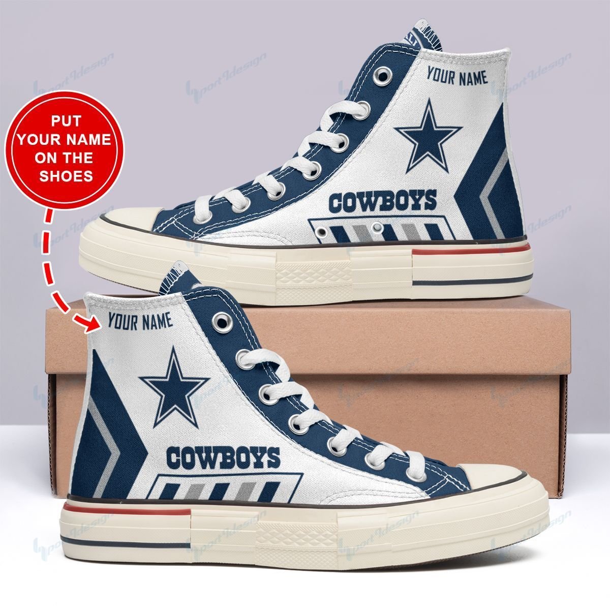 Dallas Cowboys Personalized New High Top Canvas Shoes 24