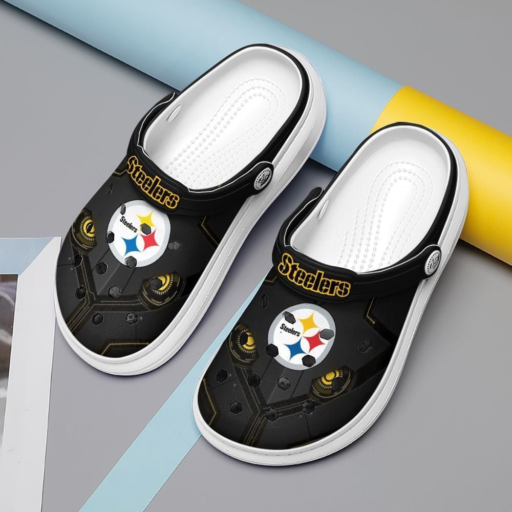 Pittsburgh Steelers Crocs Crocband Clog Comfortable Water Shoes 47