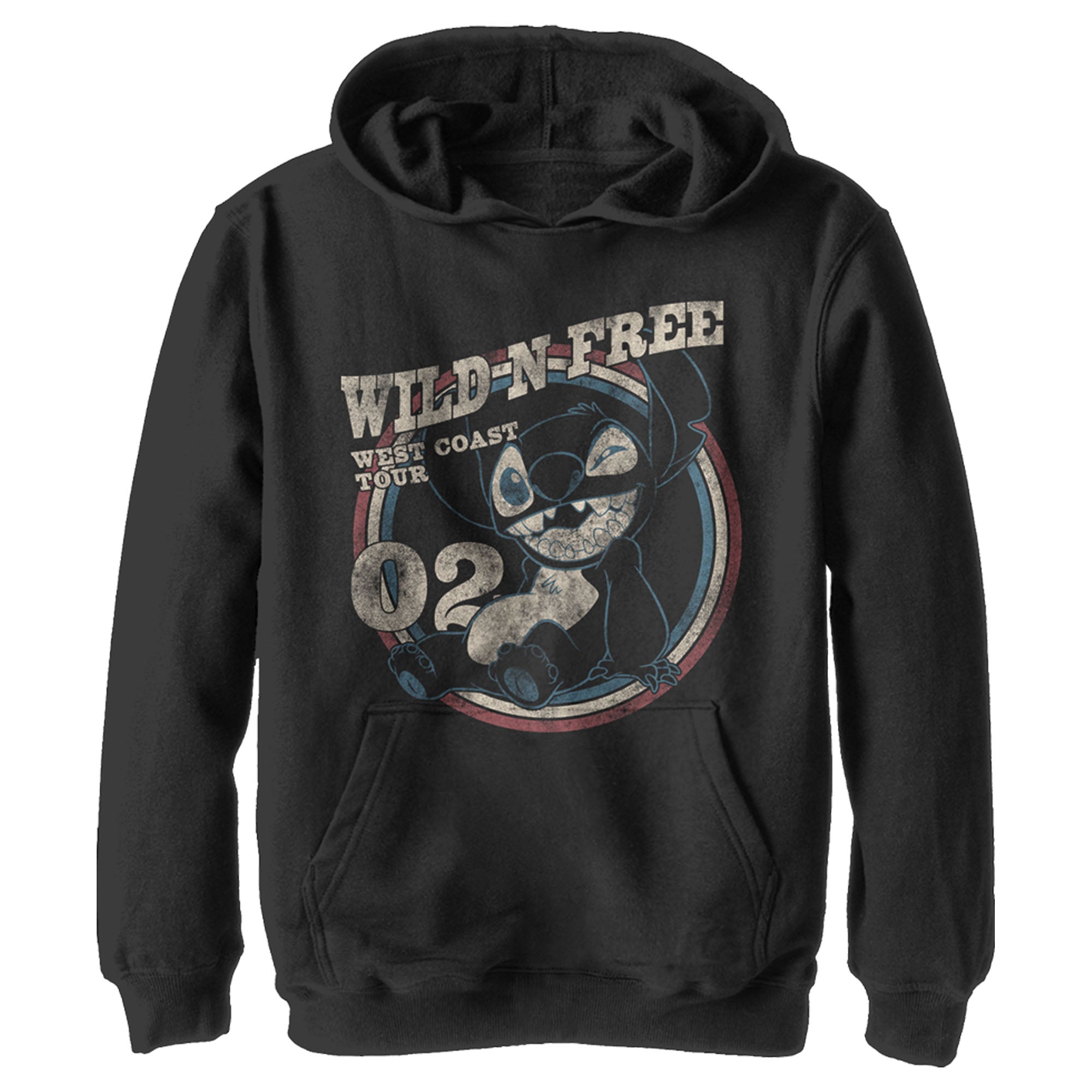 Boy’S Lilo & Stitch Distressed Wild And Free Tour Pull Over Hoodie