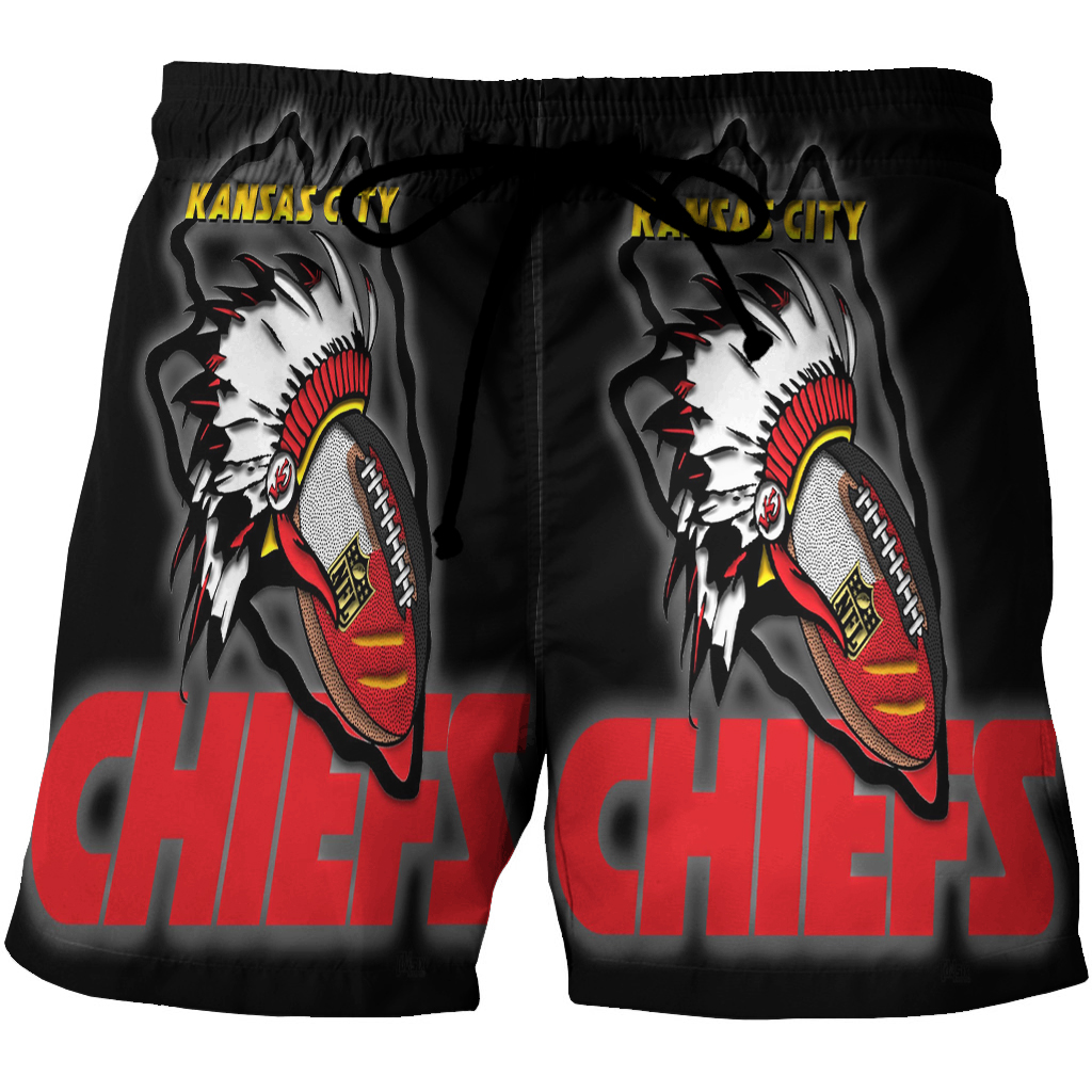 Kansas City Chiefs Emblem V6 3D All Over Print Summer Beach Hawaiian Short