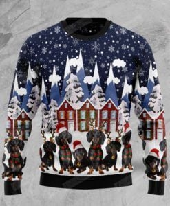 Dachshund Family Ugly Christmas Sweater 2023, All Over Print Sweatshirt