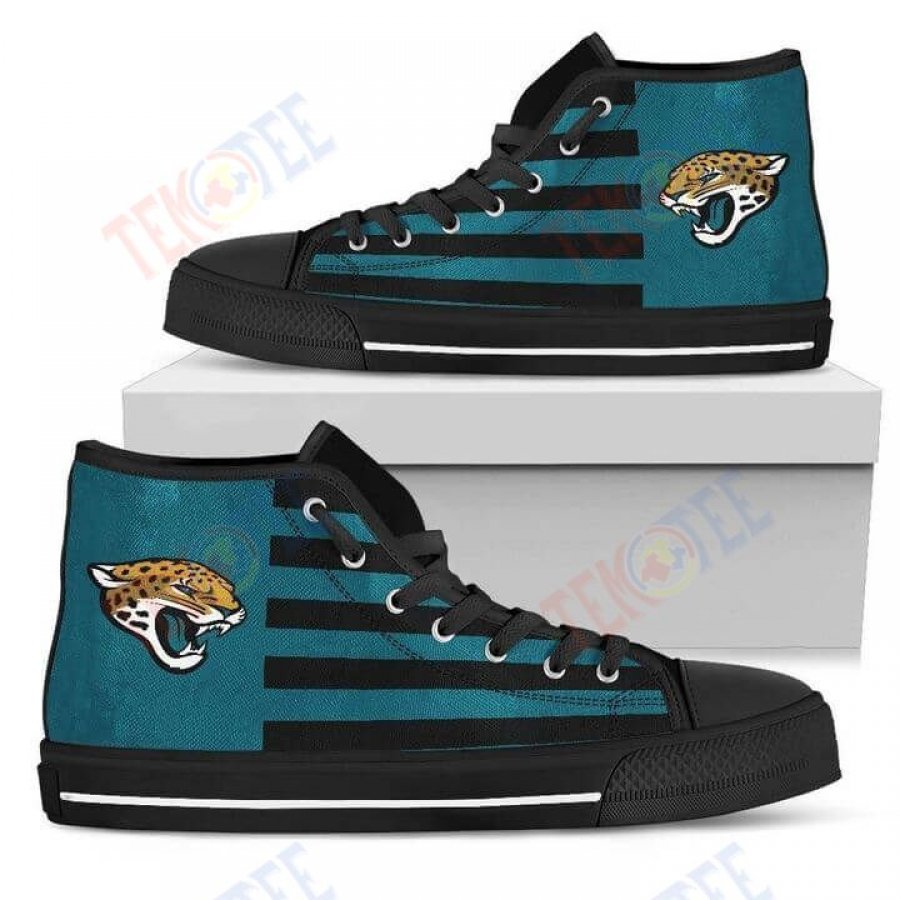 Mens Womens American Flag Jacksonville Jaguars High Top Shoes TMT290