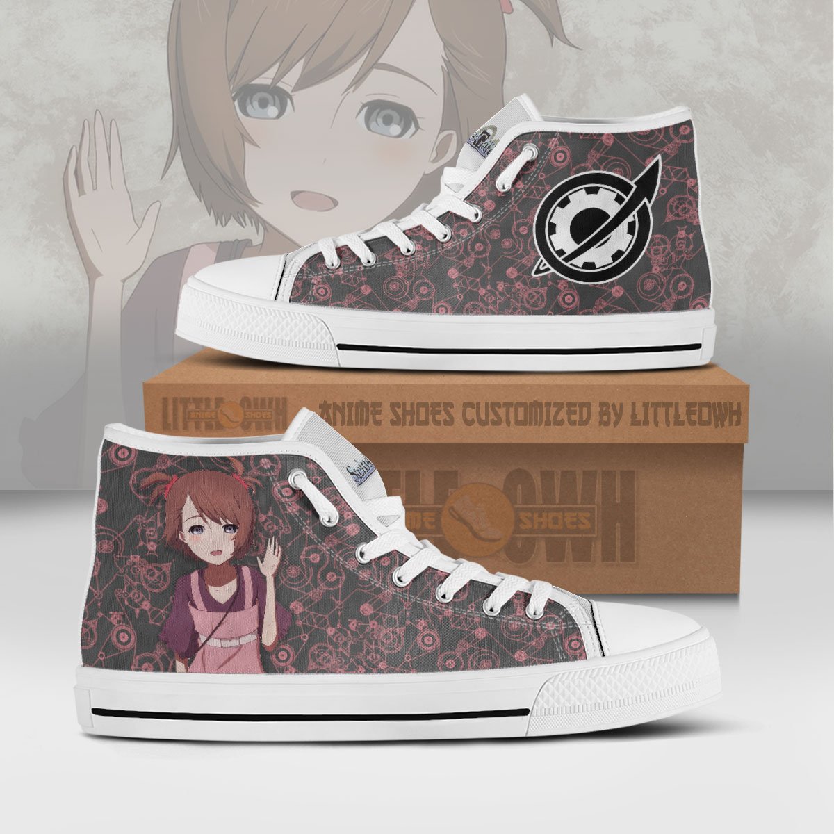 Nae Tennouji High Top Canvas Shoes Custom Steins;Gate Anime Sneakers