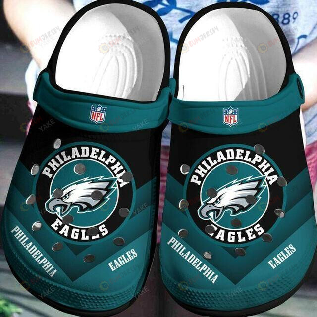 Philadelphia Eagles On Dark Green Crocs Crocband Clog Comfortable Water Shoes – Aop Clog