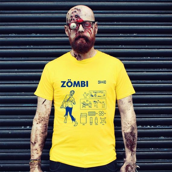 Zombi Unisex Men S T Shirt Zombie Tee Alternative Hand Screen Printed Funny Ikea Walking Dead Undead Survival Independence Day