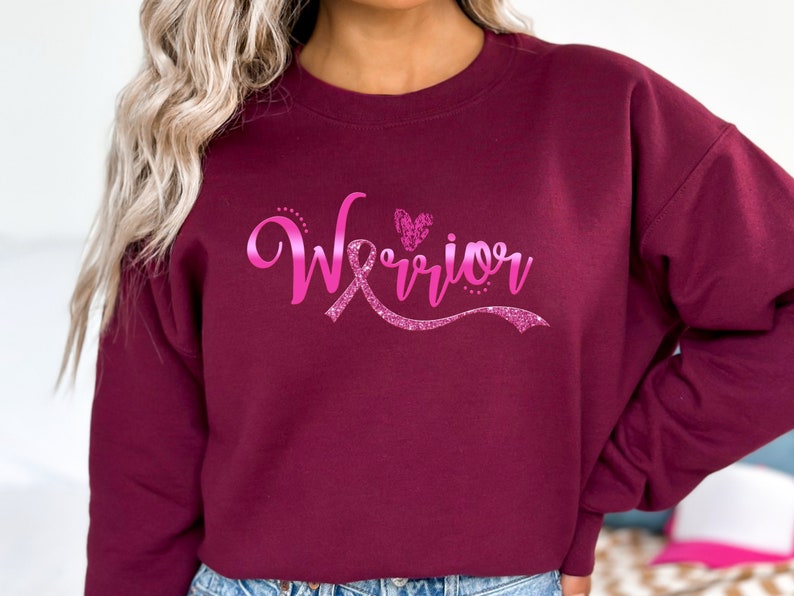 Warrior Sweatshirt, Cancer Awareness Hoodie, Motivational Shirt, Pink Ribbon Shirt ,Breast Cancer Shirt, Cancer Warrior Shirt, Warrior Tee