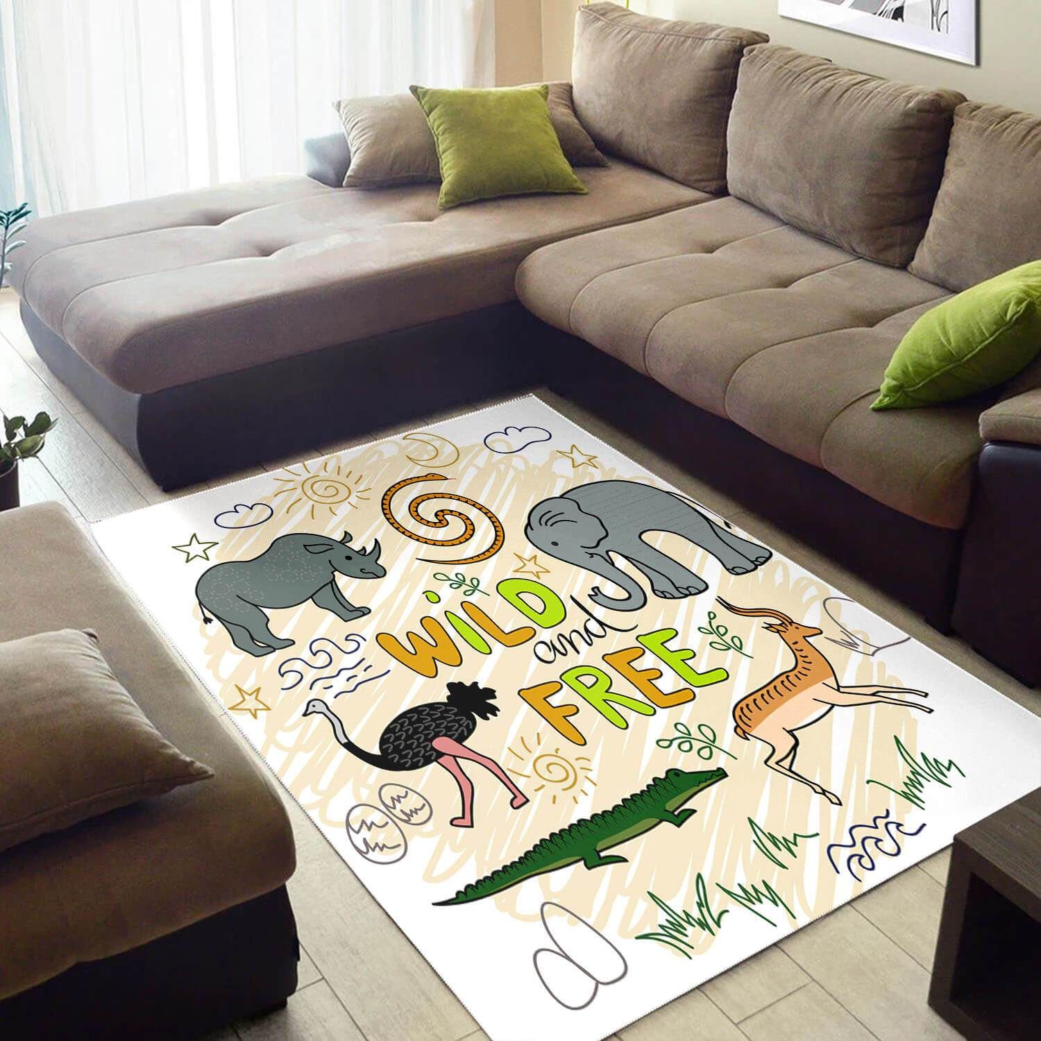Beautiful African American Rug Adorable African Themed Animals African Design Floor Carpet African Room Decor Bps3038