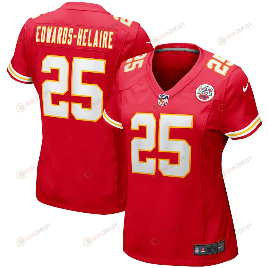 Clyde Edwards-Helaire 25 Kansas City Chiefs Game Women Jersey – Red