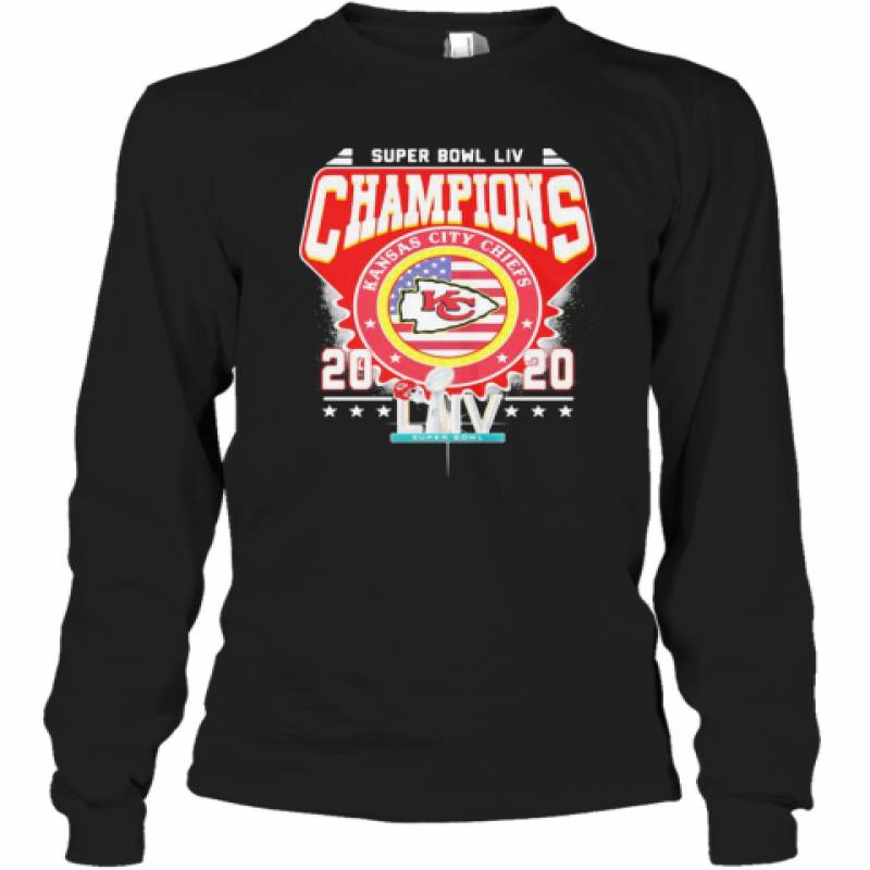 Super Bowl Liv Champions Kansas City Chiefs 2020 American Flag Independence Day Long Sleeve T-Shirt