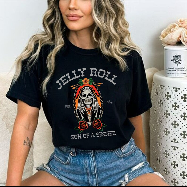 Jelly Roll American Rock Singer T-Shirt, Son Of A Sinner Shirt, Western Shirt, Cowgirl Shirt, Cowboys Shirt