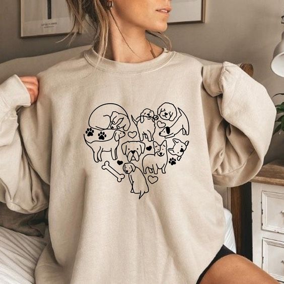 Dog Heart Sweatshirt, Dog Lover Gift, Dog Mom Sweatshirt, Dog Valentines Sweatshirt, Dog Lover Sweatshirt, Dog Mama sweatshirt, Dog Mom