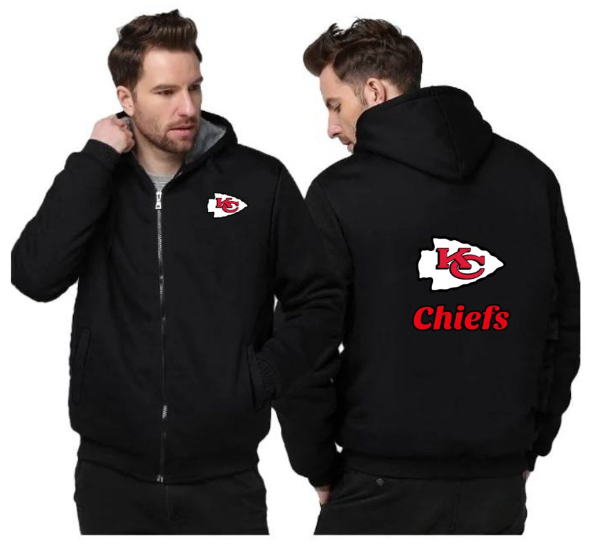 Kansas City Chiefs Printing Fleece Black Hoodies Jacket