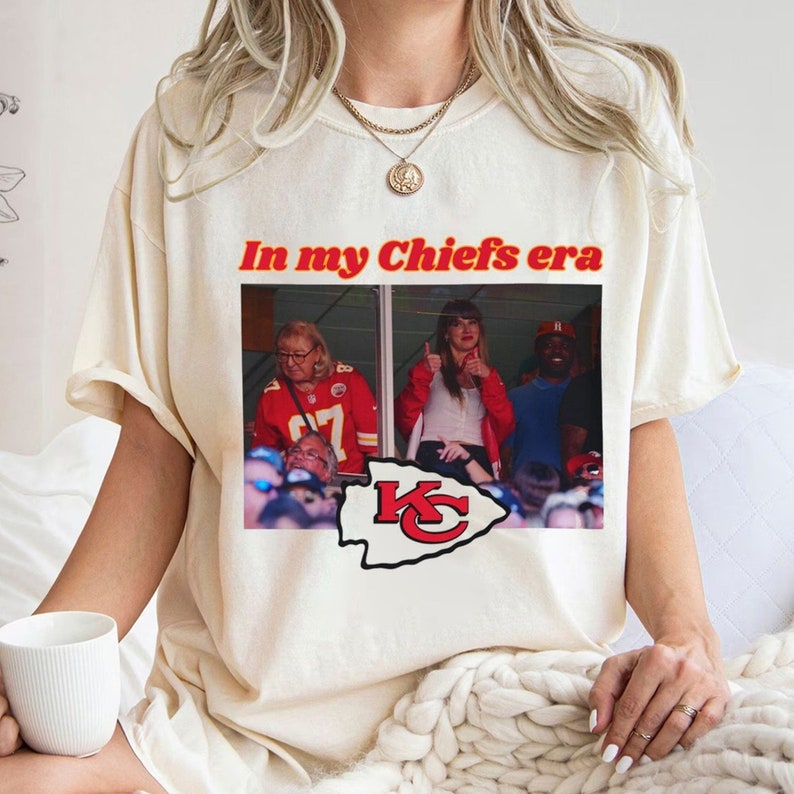 Comfort Color Taylor Swift Travis Kelce In My Chiefs Era Shirt, Taylor At Arrowhead Shirt, Funny Couple Shirt