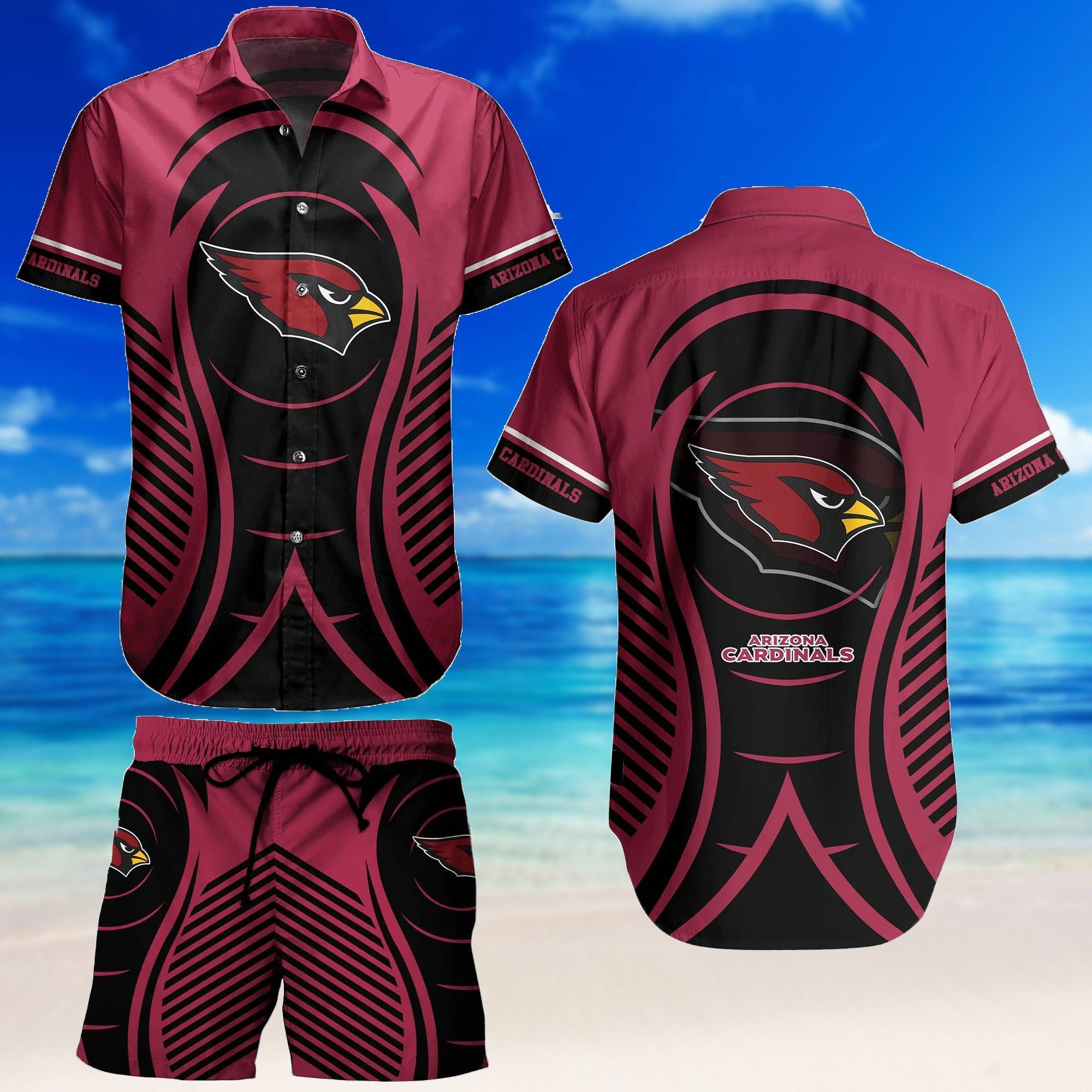 Arizona Cardinals Nfl Hawaiian Suit, Arizona Cardinals Hawaiian Suit, Arizona Cardinals Summer Beach Set Nfl Fan Gift Thw015