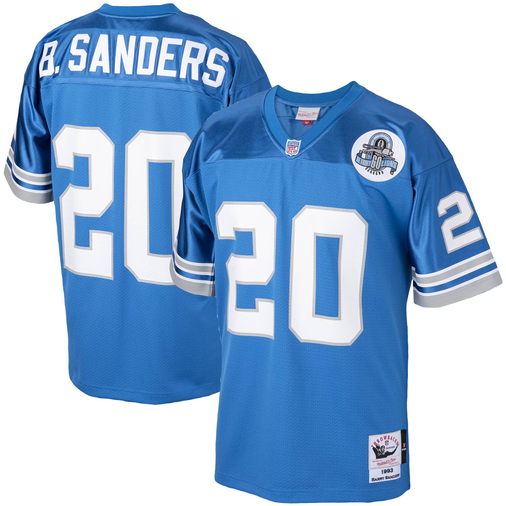 Barry Sanders Mitchell & Ness Blue Detroit Lions 2004 Throwback Retired Player Jersey