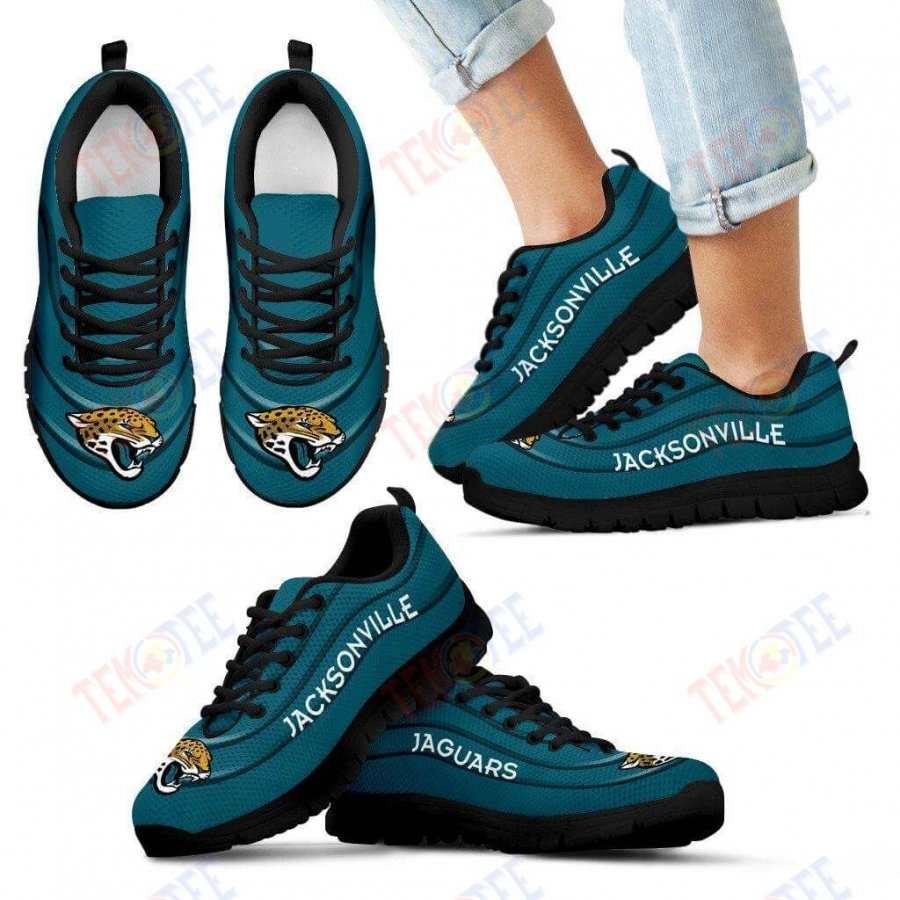 Mens Womens Jacksonville Jaguars Sneakers Wave Red Floating Pattern Running Shoes For Men Women TDT658