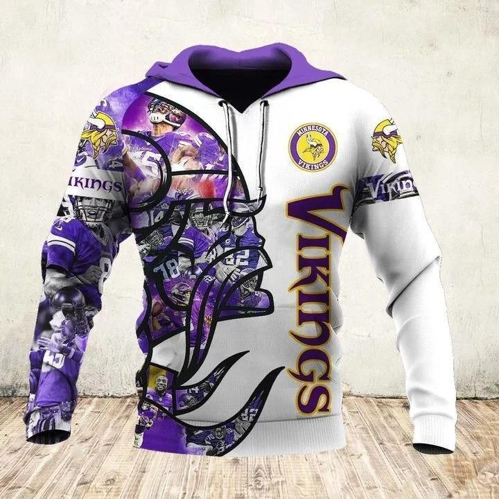 Minnesota Vikings 82 Unisex 3D Hoodie Gift For Fans