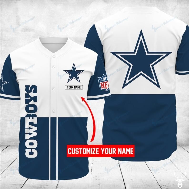 Dallas Cowboys Personalized Baseball Jersey Shirt 44