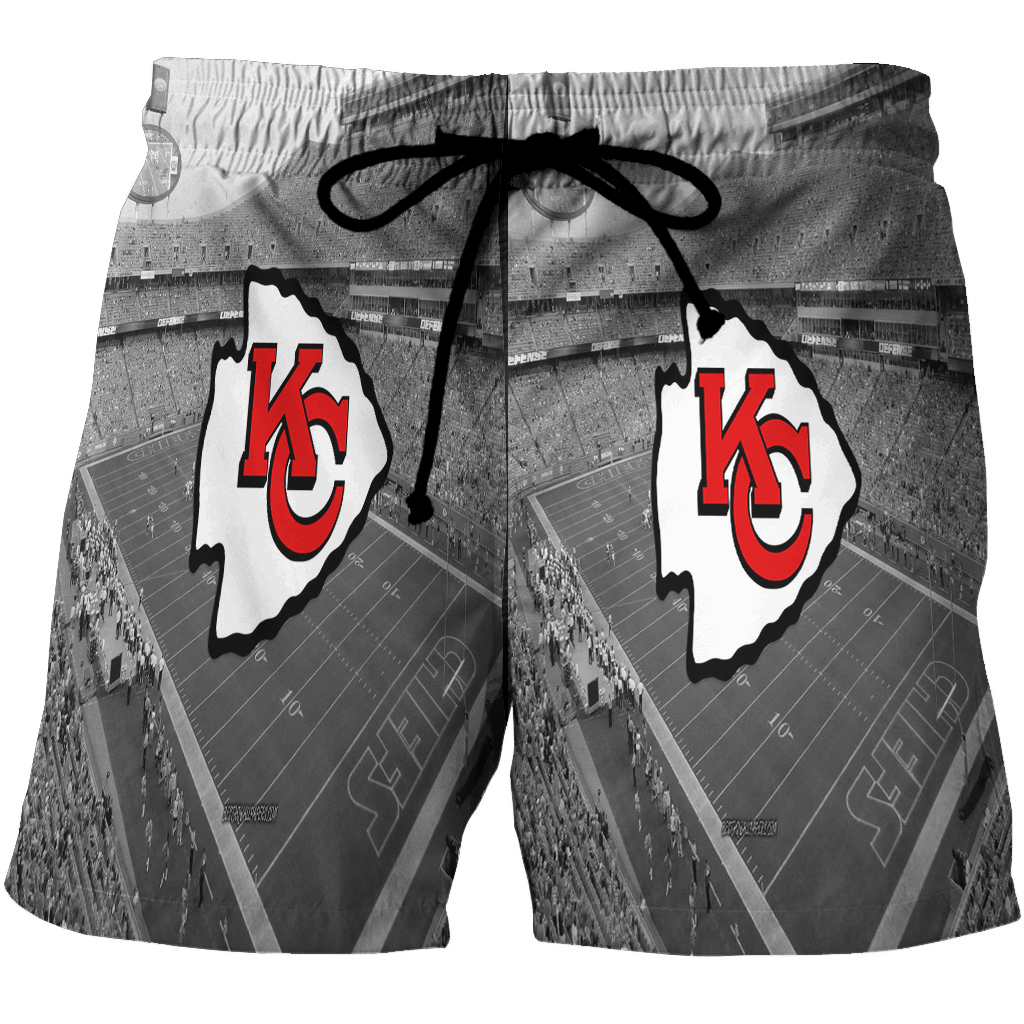 Kansas City Chiefs Arrowhead Stadium 3D All Over Print Summer Beach Hawaiian Short