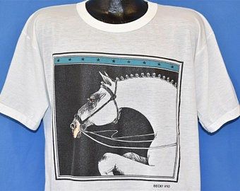 80s  Horse Becky Wyko Stallion Animal T-shirt 2634