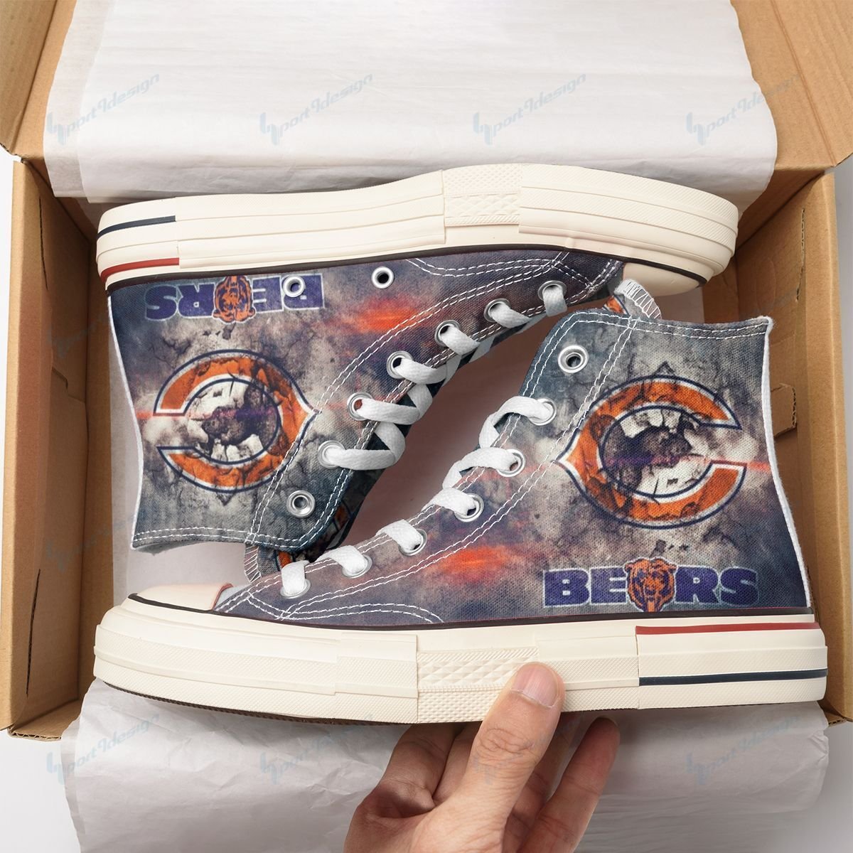 Chicago Bears New High Top Canvas Shoes 39