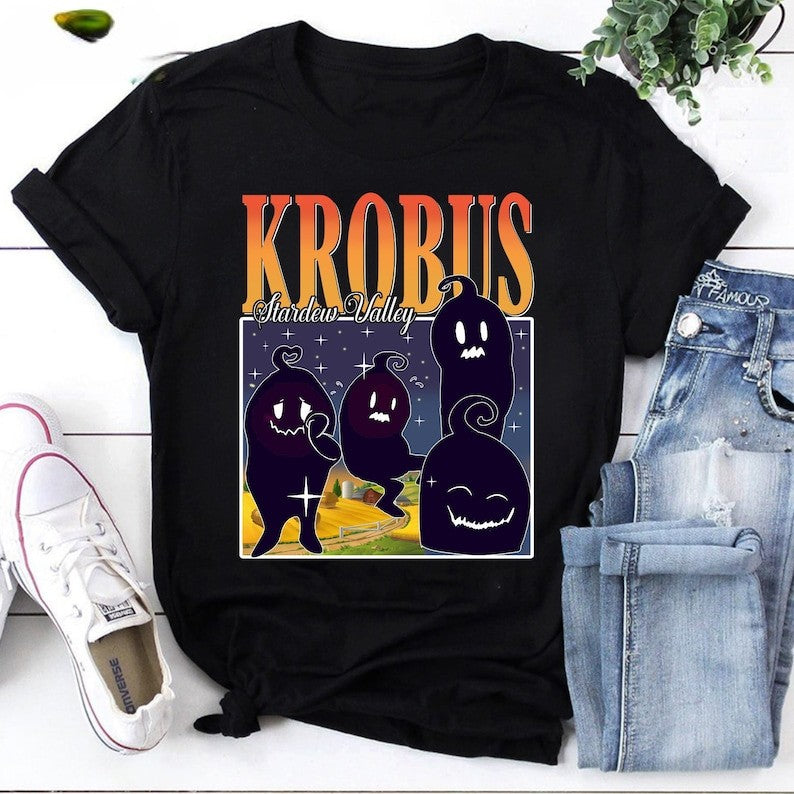 Stardew Valley Krobus Tshirt, Krobus Vintage Shirt, Stardw Vally Character Harvey Tshirt, Gift For Him, Stardew Valley Gift