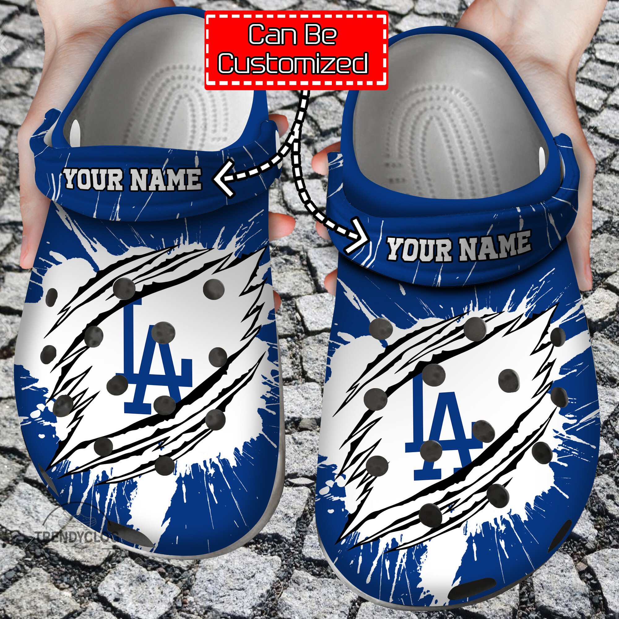 Baseball Crocs – Personalized La Dodgers Ripped Claw Clog Shoes