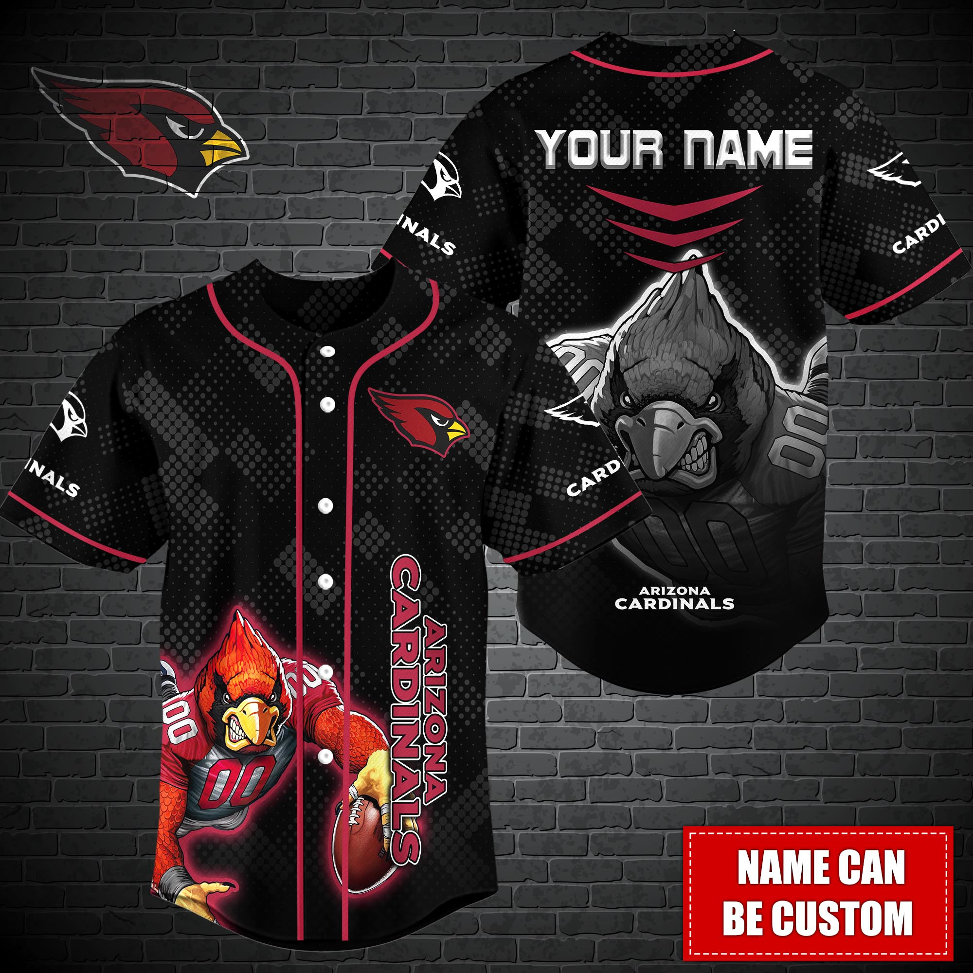 Arizona Cardinals Nfl-Baseball Shirt Custom T-44500