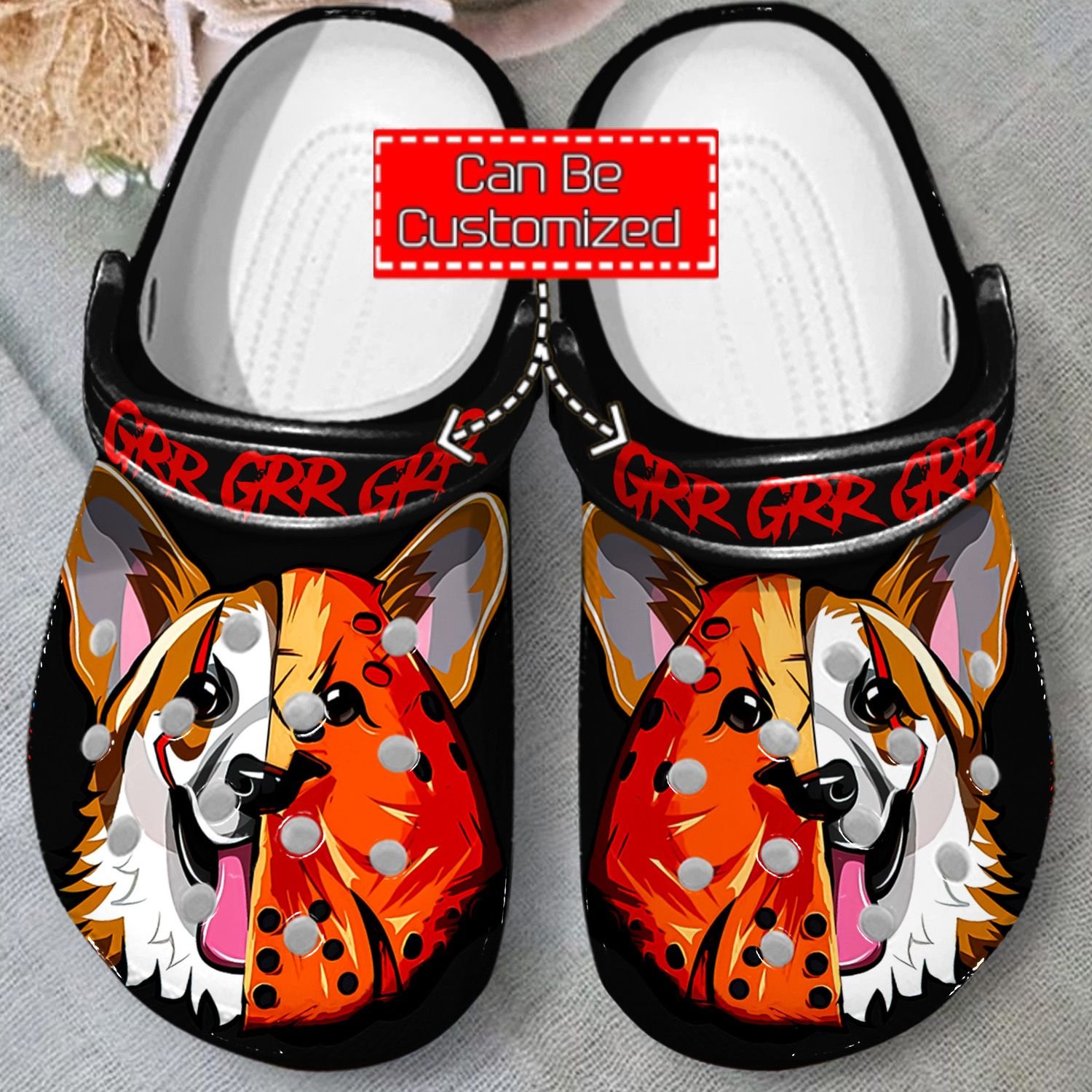 Animal Print Crocs – Honor Mask Corgi Clog Shoes