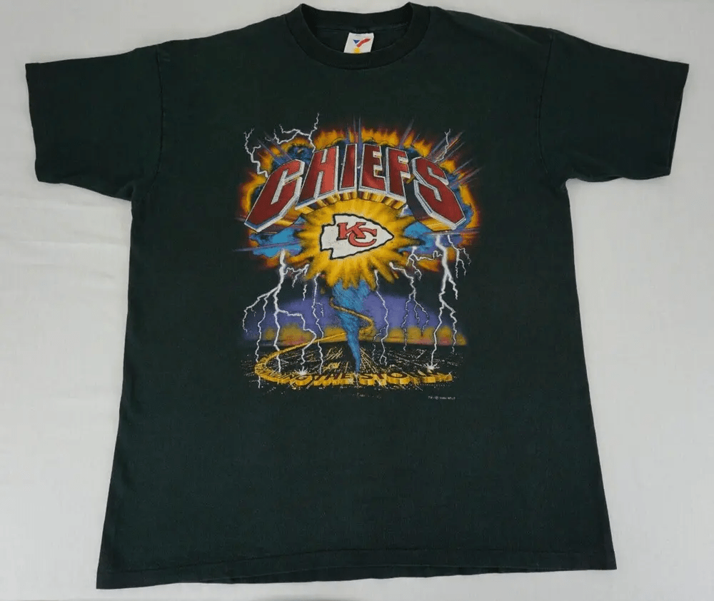 Vintage 1994 Artex Sportswear Kansas City Chiefs Lightning Shirt Tagged